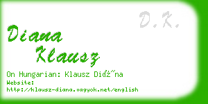 diana klausz business card